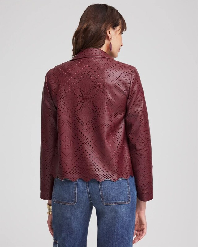 Cutout Faux Leather Jacket - image 3
